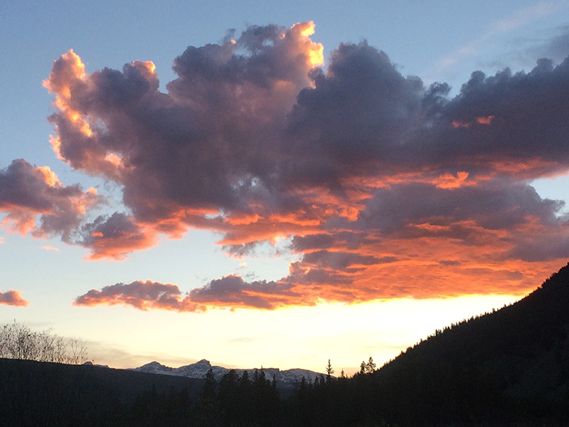 Backpacking Colorado Wilderness Sunset Clouds